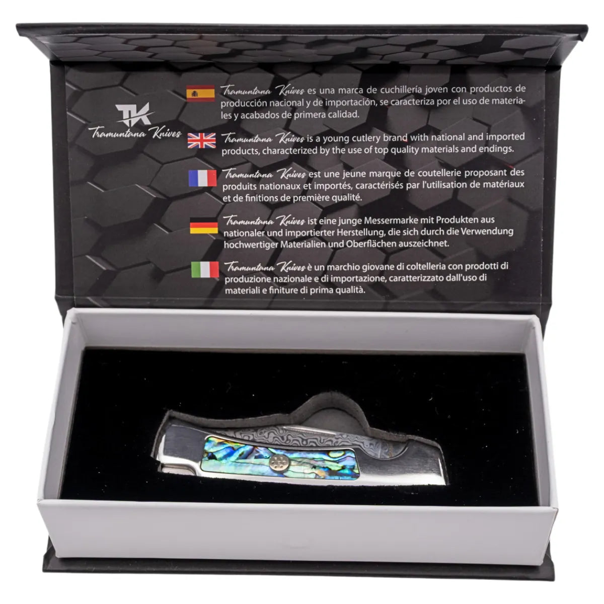 Navaja Gran Danés Tramuntana Knives Acero Damasco
