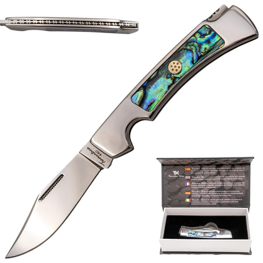 Navaja Gran Danés Tramuntana Knives Mango de Abulón y Acero 440