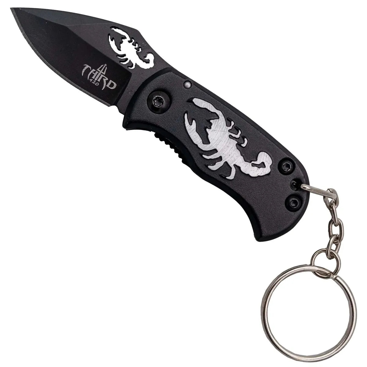 Navaja Llavero Third Negra con Escorpión Láser