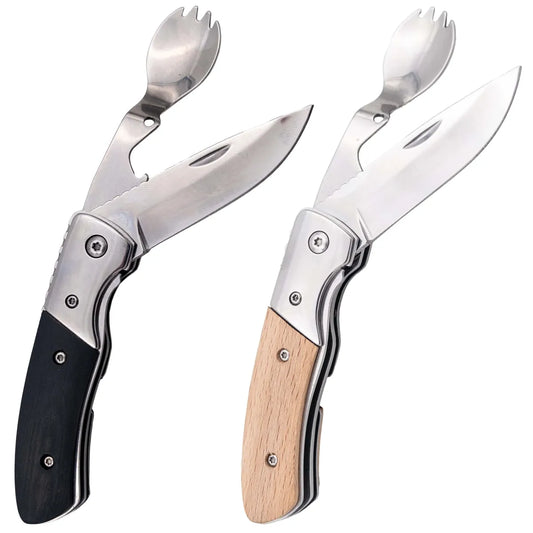 Navaja Multifunción Third Desmontable con Mango de Madera