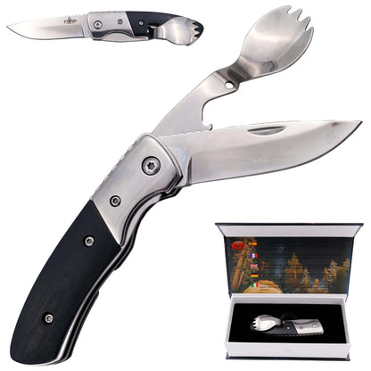 Navaja Multifunción Third Desmontable con Mango de Madera de ébano