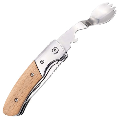 Navaja Multifunción Third Desmontable con Mango de Madera de haya