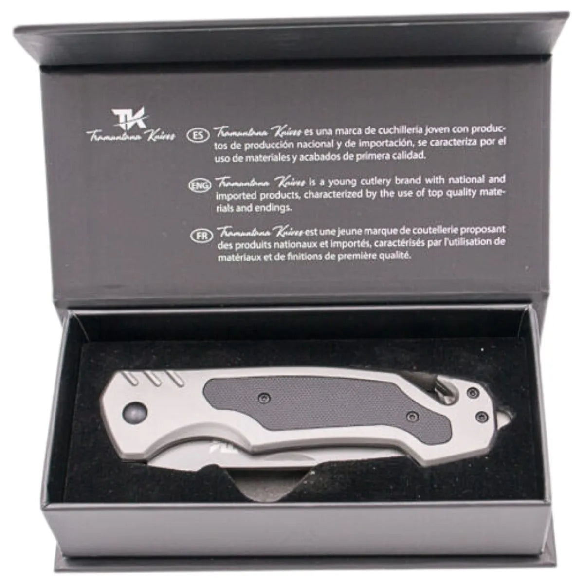 Navaja Rescate Tramuntana Acero inoxidable Titanio G10 Negro