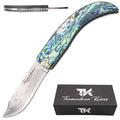Navaja Rústica Tramuntana Knives en Acero de Damasco
