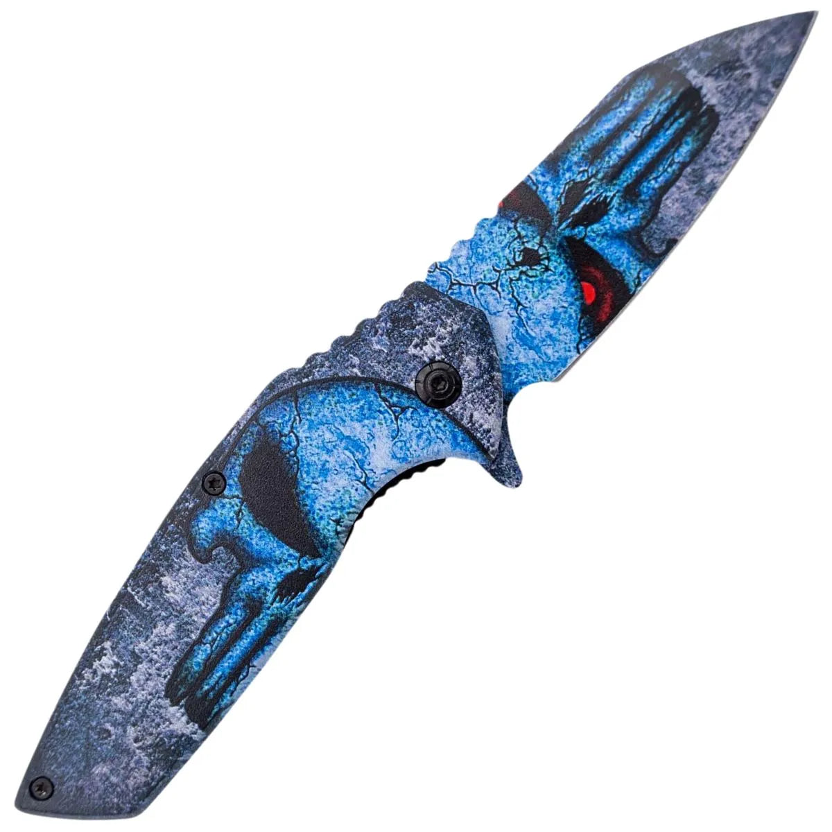 Navaja Táctica Third Asistida Calavera Azul