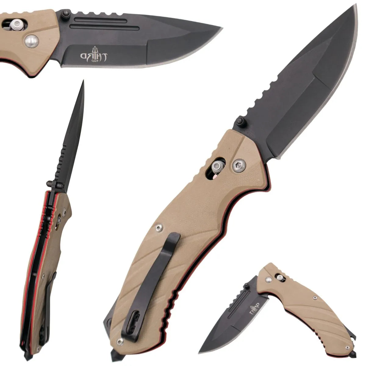 Navaja Third - camel/rojo