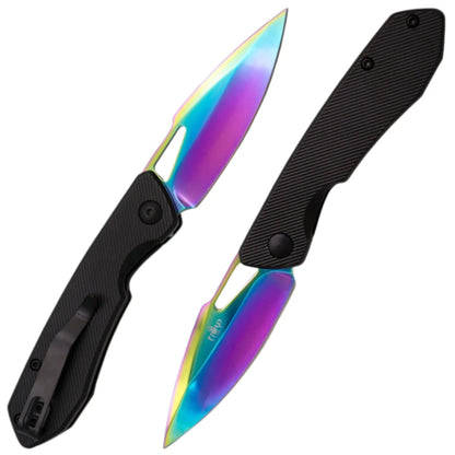 Navaja Third Aluminio con Hoja de 7 cm - titanio rainbow