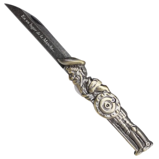Navaja Third Don Quijote - Mango Zamak y Hoja de Acero 420 bronce
