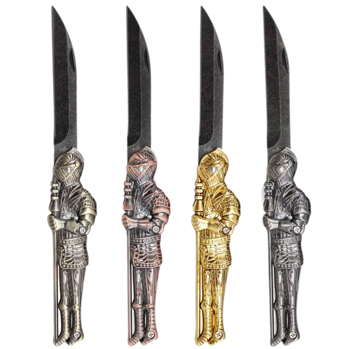 Navaja Third Guerrero Medieval - Mango Zamak y Hoja de Acero 420 en Varios Acabados