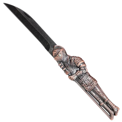Navaja Third Guerrero Medieval - Mango Zamak y Hoja de Acero 420 cobre