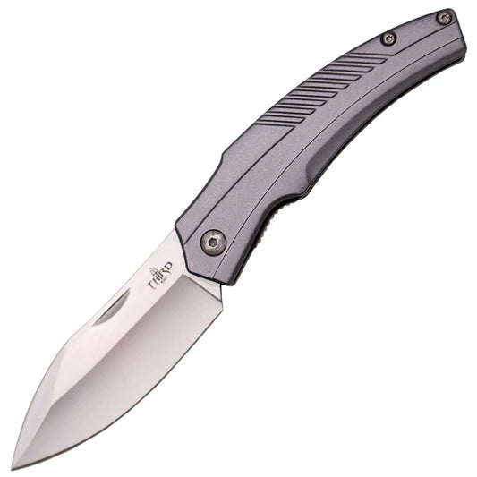Navaja Third Mango Aluminio Gris Hoja Acero Inox 7,5 Cm