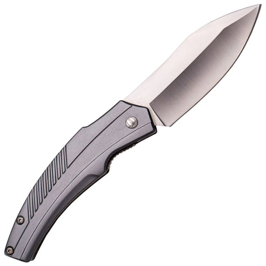 Navaja Third Mango Aluminio Gris Hoja Acero Inox 7,5 Cm