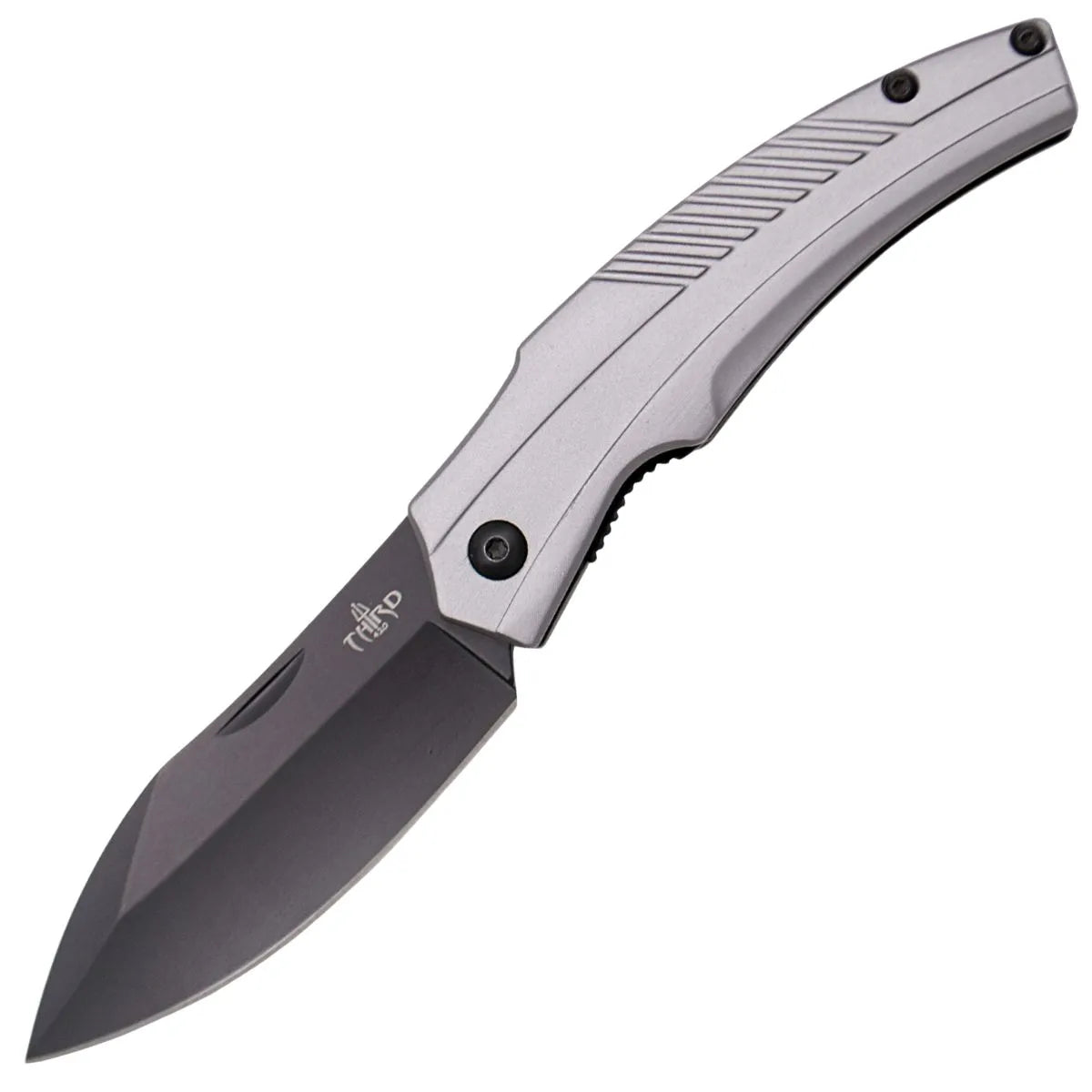 Navaja Third Mango Aluminio Gris Hoja Acero Inox Negro 7,5 Cm