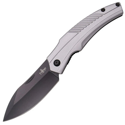 Navaja Third Mango Aluminio Gris Hoja Acero Inox Negro 7,5 Cm