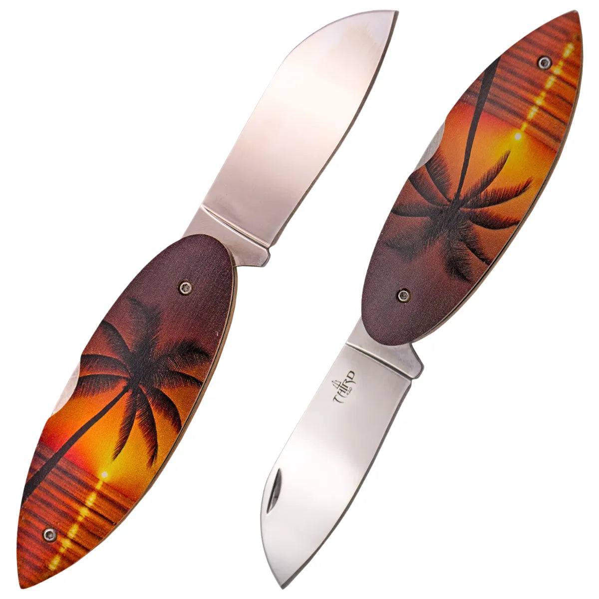 Navaja Third Surf con Mango de Haya - Diseño Palmera