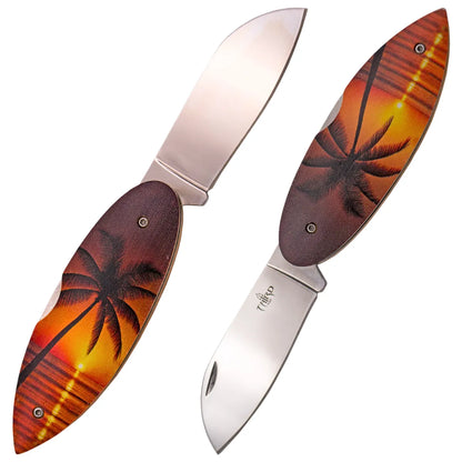 Navaja Third Surf con Mango de Haya - Diseño Palmera