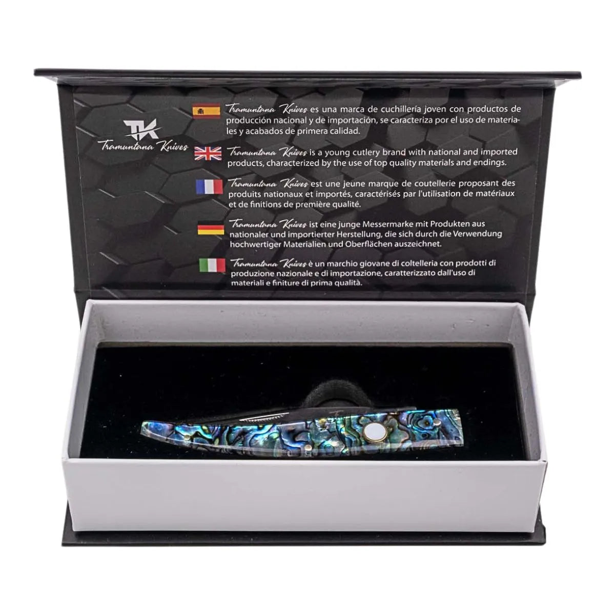 Navaja Tramuntana Punta Brillo Espejo Mango Abulón