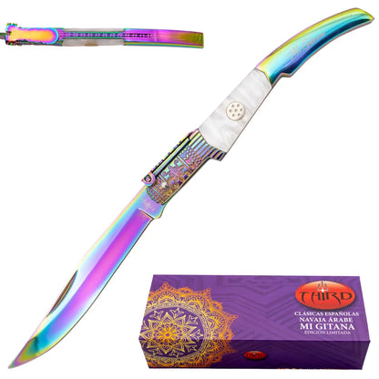 Navaja de Carraca Third Mi Gitana Rainbow con Acabado Titanio