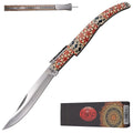 Navaja de Carraca Third Serie Madera de Arce Acero 440 11 cm - blanco/rojo