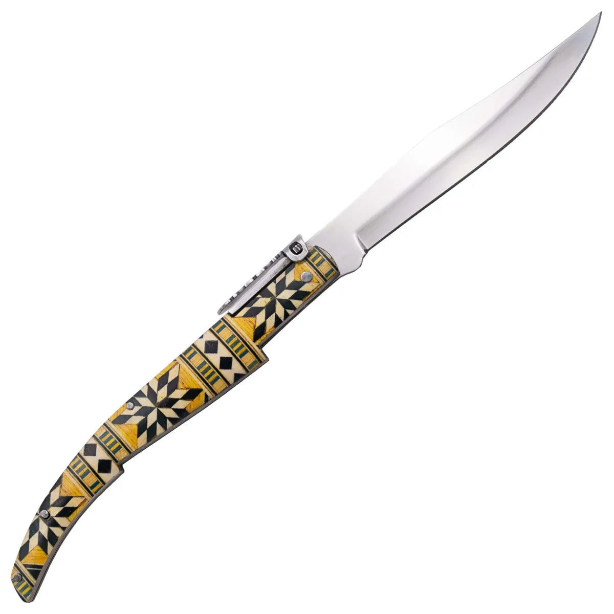 Navaja de Carraca Third Serie Madera de Arce Acero 440 11 cm - amarillo/azul