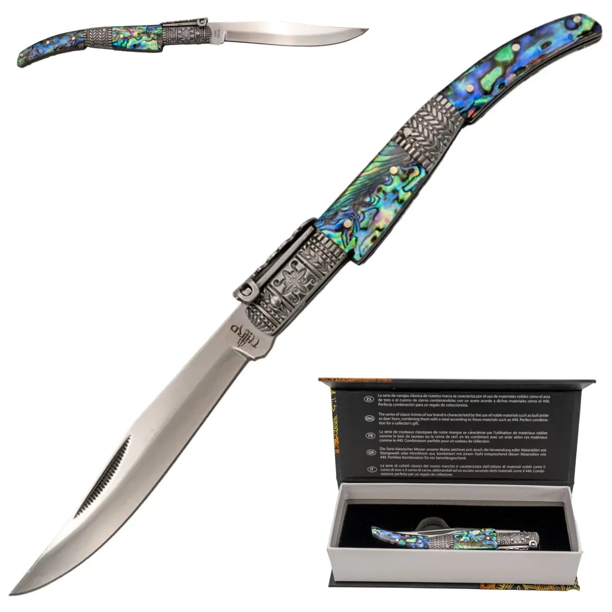 Navaja de Carraca Third Serie Seda Abulón Acero 440 11 cm