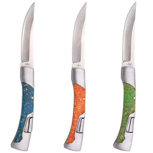 Navajas Third con Acrílico Fluorescente Acero 440 Varios Colores