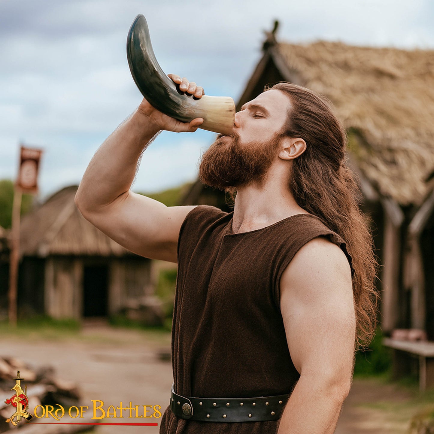 Cuerno Medieval Vikingo Nórdico para Beber - Hecho a Mano con Auténtico Cuerno de Buey (1000 Ml de Capacidad) - Imagen 5