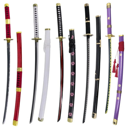 Pack 5 Katanas de Acero Zoro One Piece + Expositor Gratis