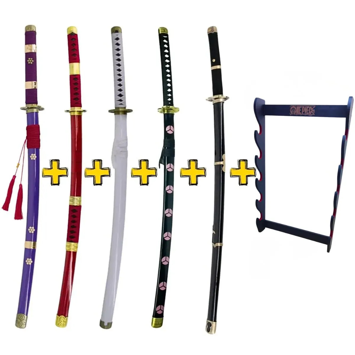 Pack5 katanas Hoja de Bambú Zoro One Piece