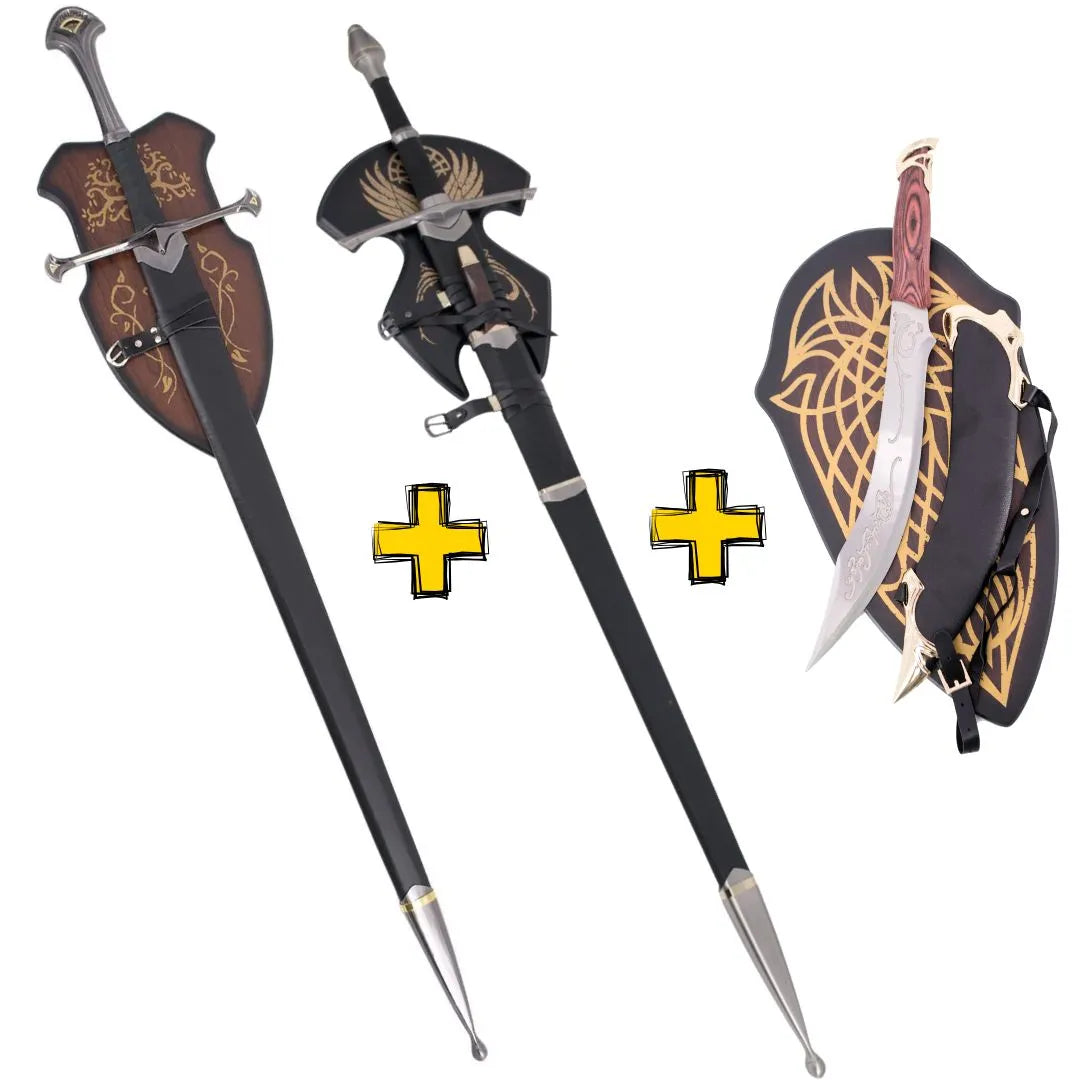 Imagen de Pack Aragorn: Espada anduril + Espada Strider + Cuchillo elfico parte de nuestra colección en Espadas y más, sitio oficial.