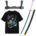 Giyuu Tomioka Kimetsu no Yaiba Bamboo Katana Pack + Tomioka T-shirt + Katana Stand