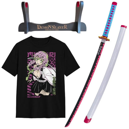 Mitsuri Kanroji Kimetsu no Yaiba Bamboo Katana Pack + Mitsuri T-shirt + Katana Holder