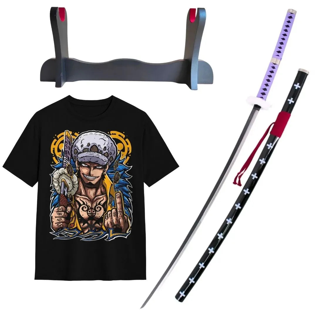 Pack Katana Bambú Trafalgar de One Piece  + Camiseta Trafalgar de Regalo