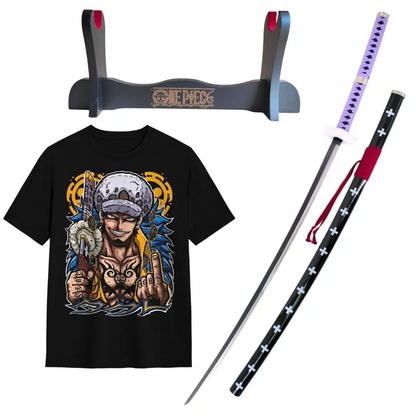 Pack Katana Bambú Trafalgar de One Piece  + Camiseta Trafalgar de Regalo