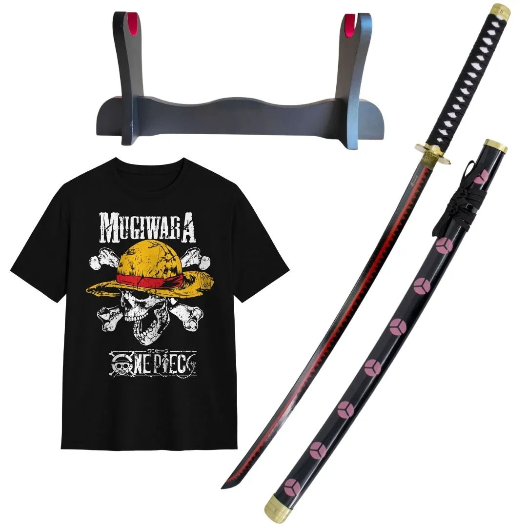 Pack Katana Decorativa Shusui de Zoro + Camiseta Calavera Luffy de Regalo
