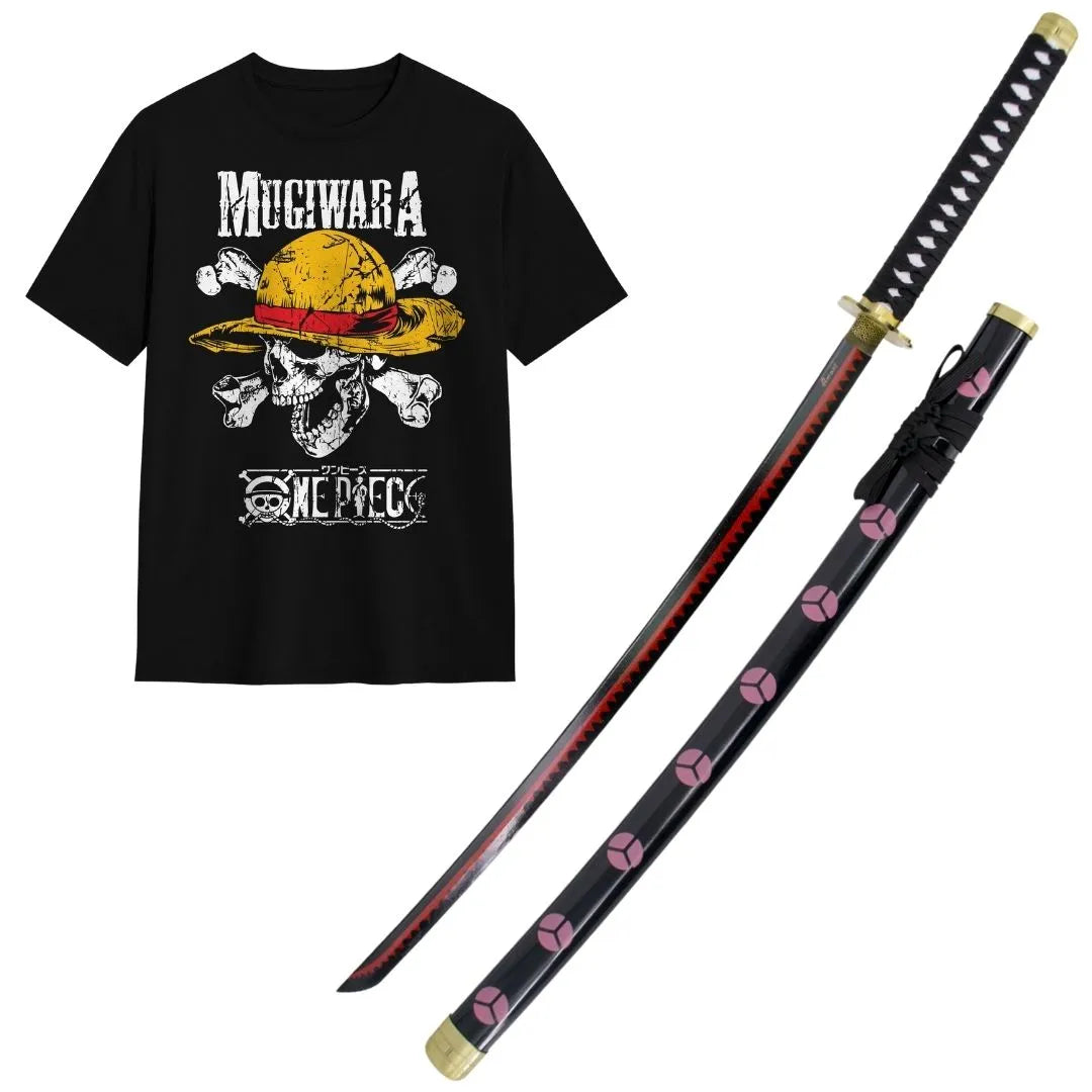Pack Katana Decorativa Shusui de Zoro + Camiseta Calavera Luffy de Regalo