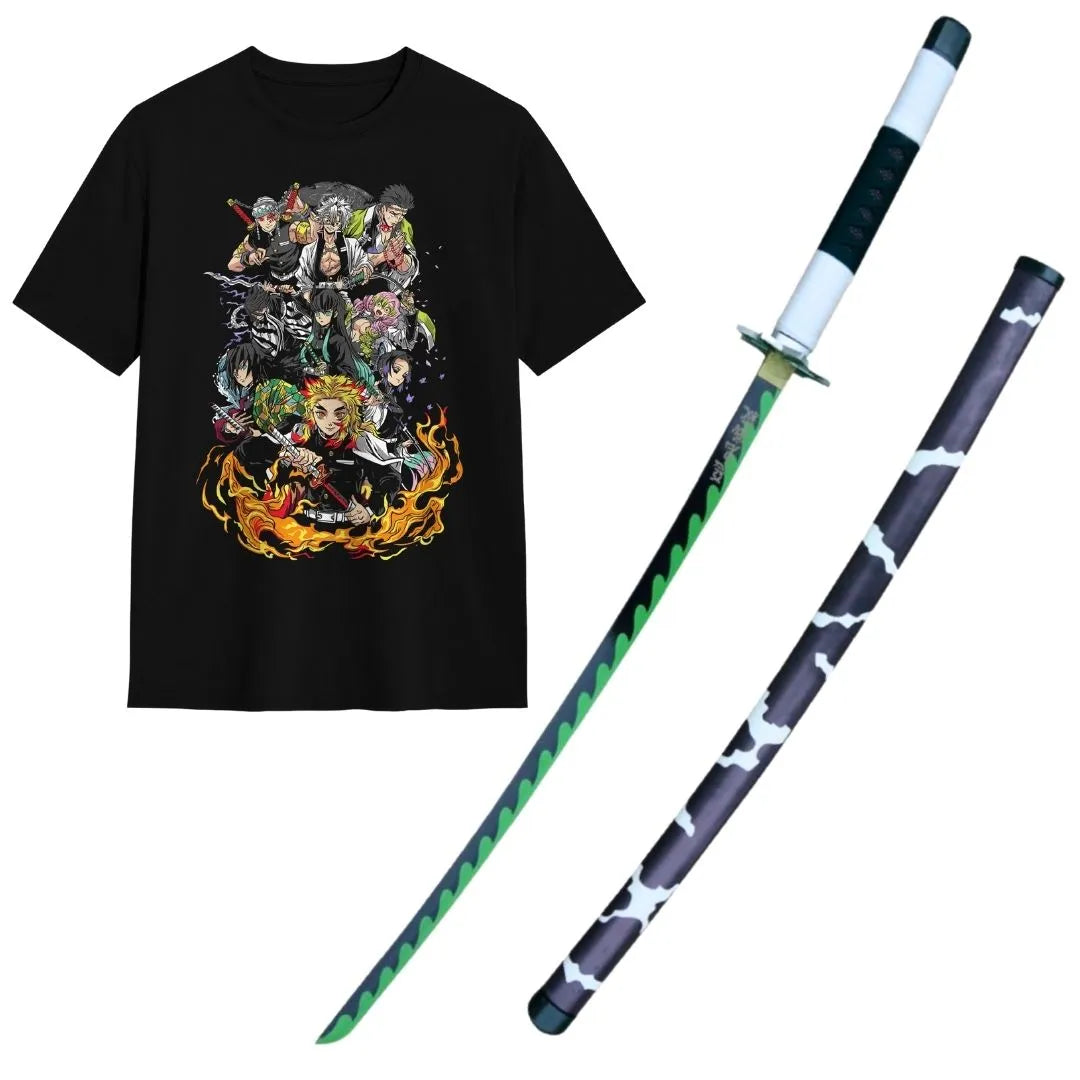 Pack Katana Decorativa de Sanemi Shinazugawa + Camiseta Habilidades de Regalo