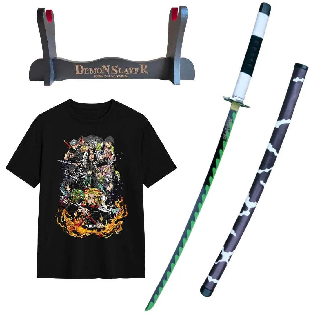 Pack Katana Decorativa de Sanemi Shinazugawa + Camiseta Habilidades
