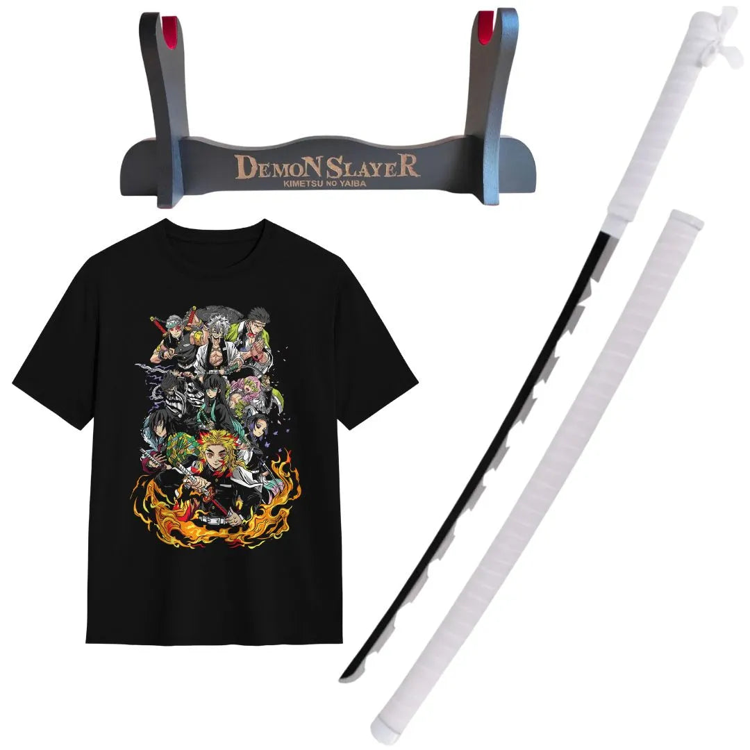 Pack Katana de Inosuke + Katanero + Caminseta Habilidades Demon Slayer