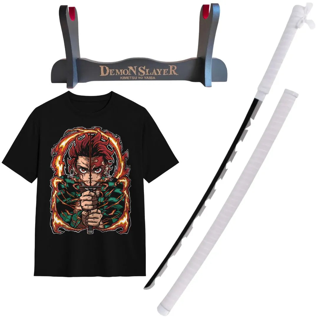 Pack Katana de Inosuke + Katanero + Caminseta Tanjiro