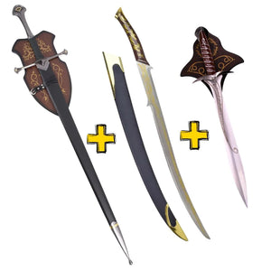 Imagen de Pack Tierra Media: Espada Andúril + Espada Dardo + Hadhafang parte de nuestra colección en Espadas y más, sitio oficial.