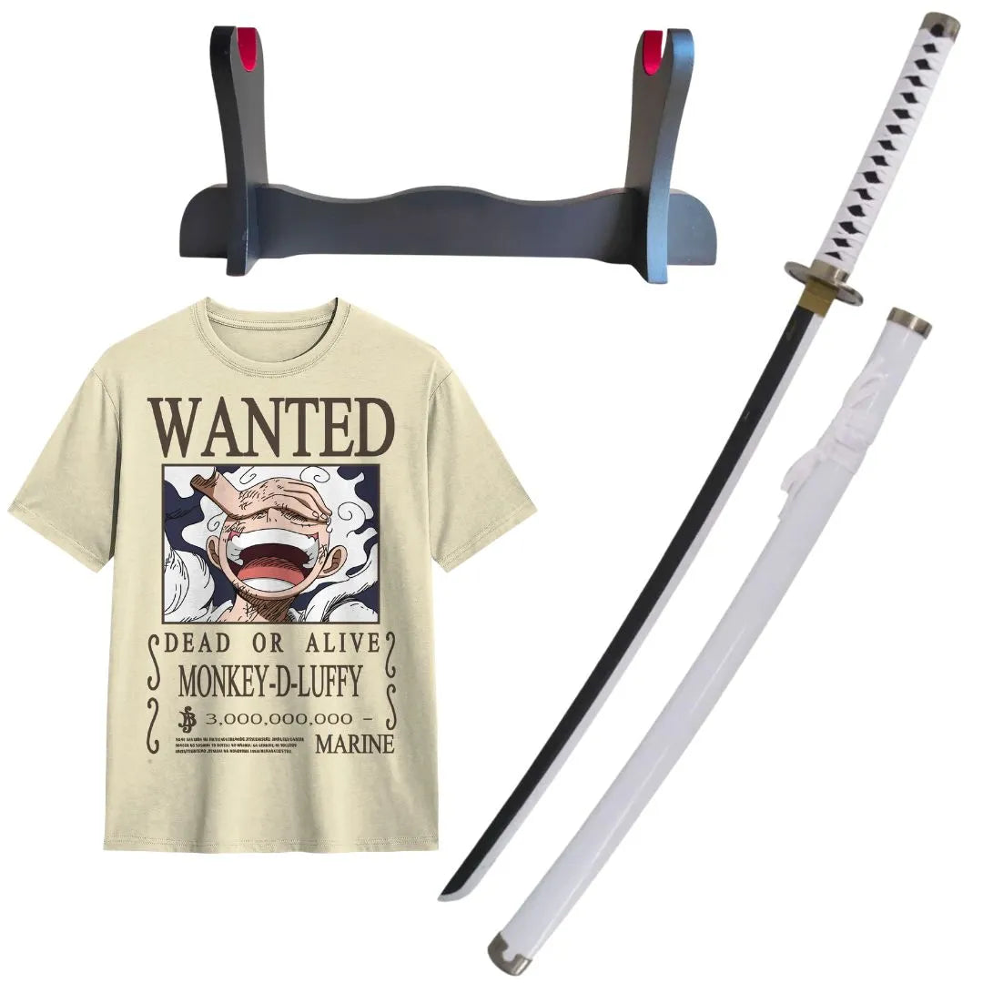 Pack Katana de Zoro Wado + Katanero + Caminseta Luffy