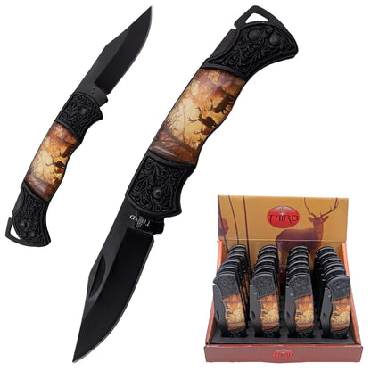 Pack de 24 Navajas Third con Hoja Negra 5.6 cm - ciervo
