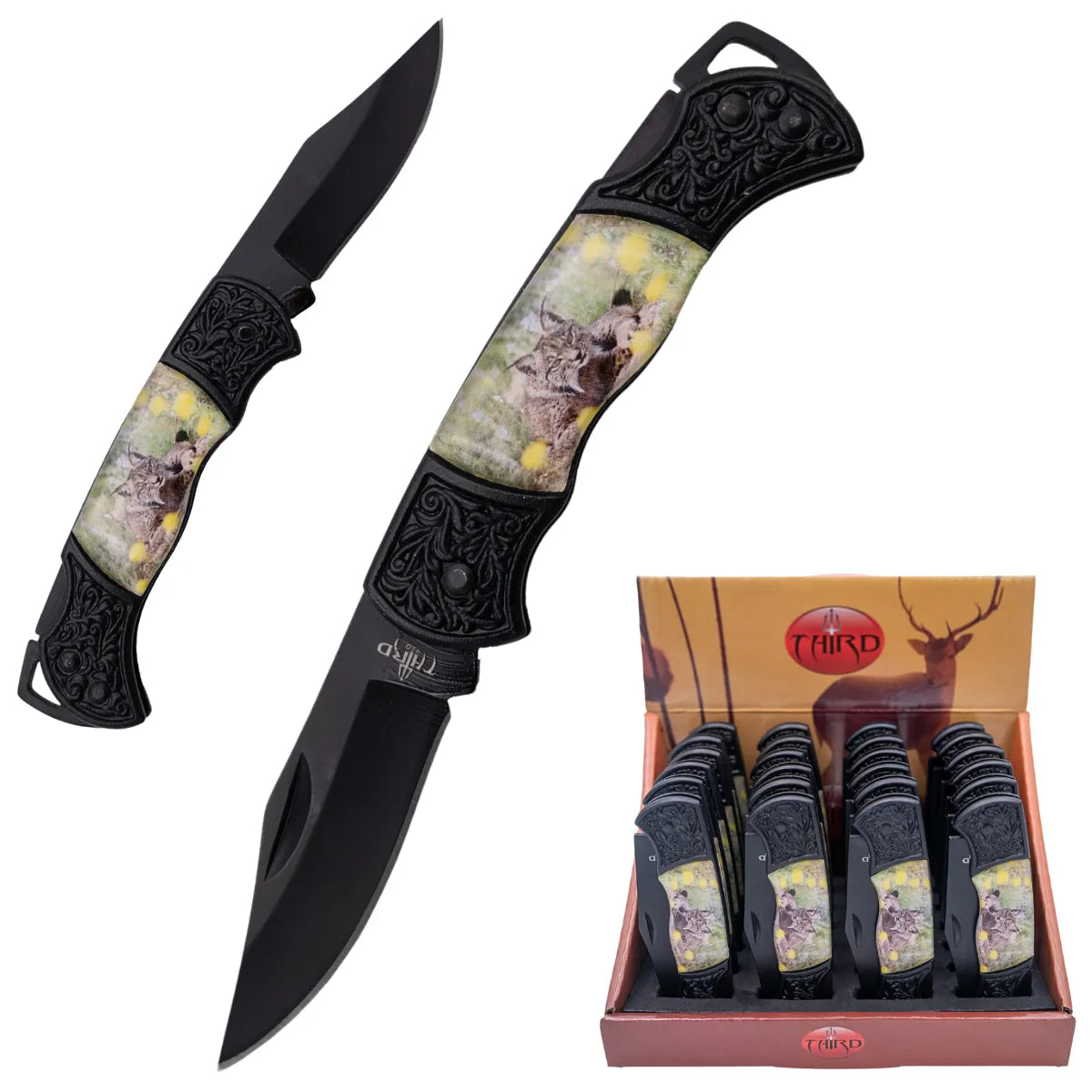 Pack de 24 Navajas Third con Hoja Negra 5.6 cm - lince