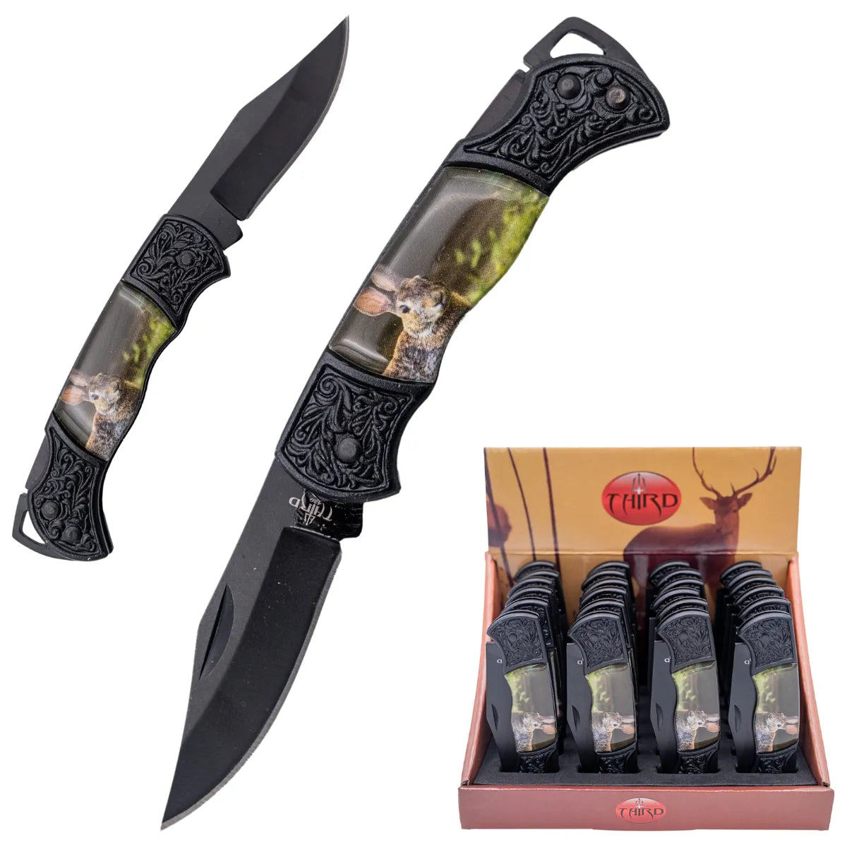 Pack de 24 Navajas Third con Hoja Negra 5.6 cm - conejo