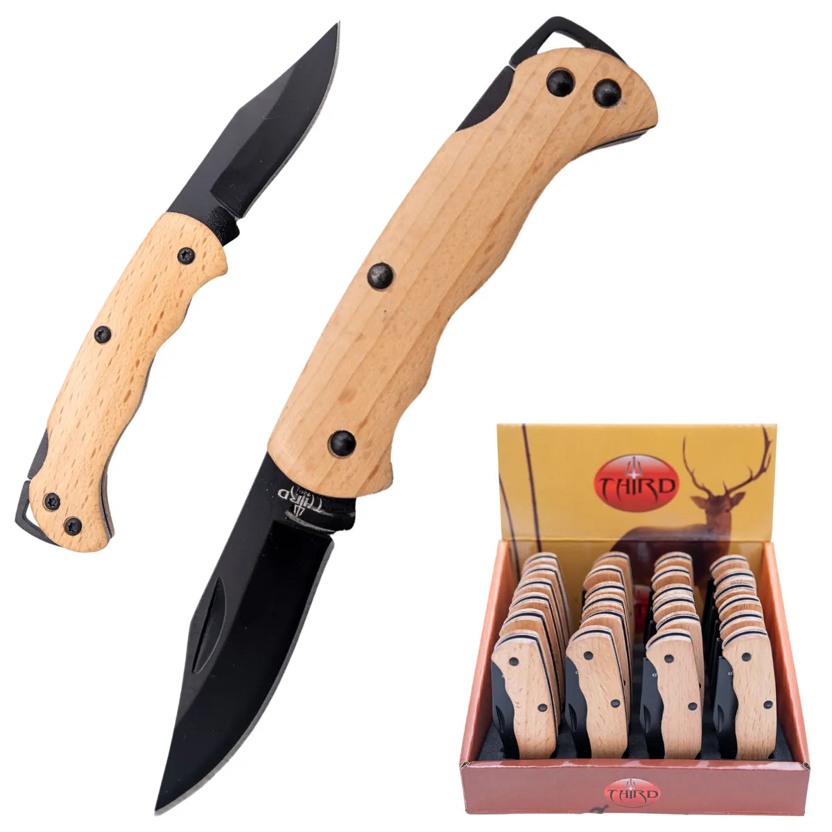 Pack de 24 Navajas Third con Hoja Negra 5.6 cm - arce