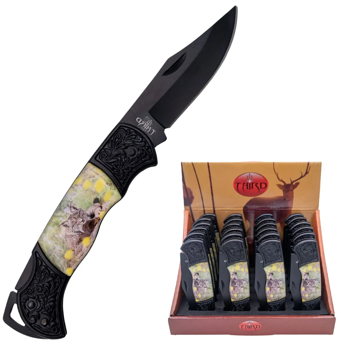 Pack de 24 Navajas Third con Hoja Negra 7.5 cm - lince