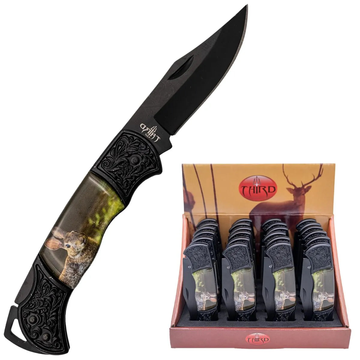 Pack de 24 Navajas Third con Hoja Negra 7.5 cm - conejo