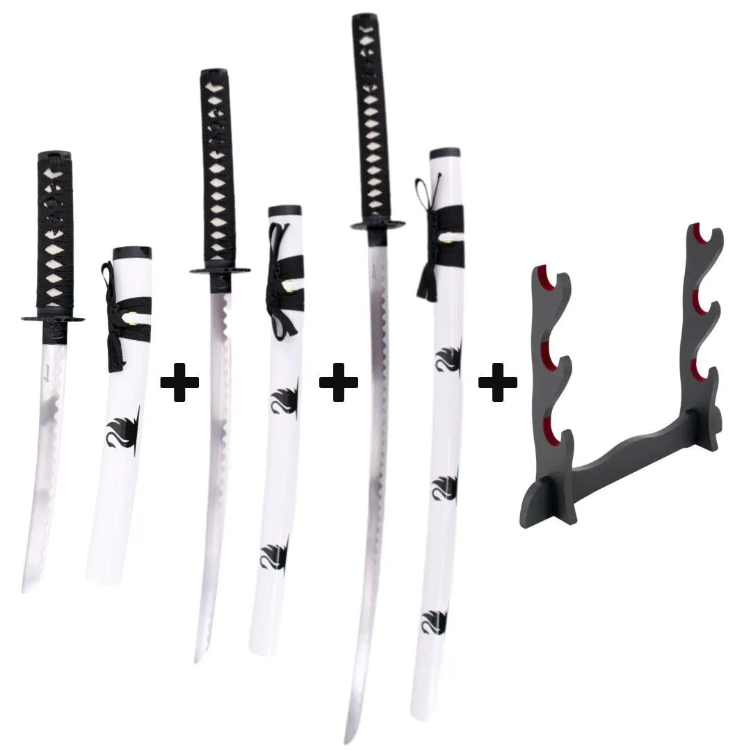 Pack de Katanas de Acero Cisne Negro con Expositor