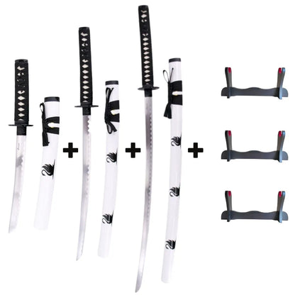 Pack de Katanas de Acero Cisne Negro con Expositor
